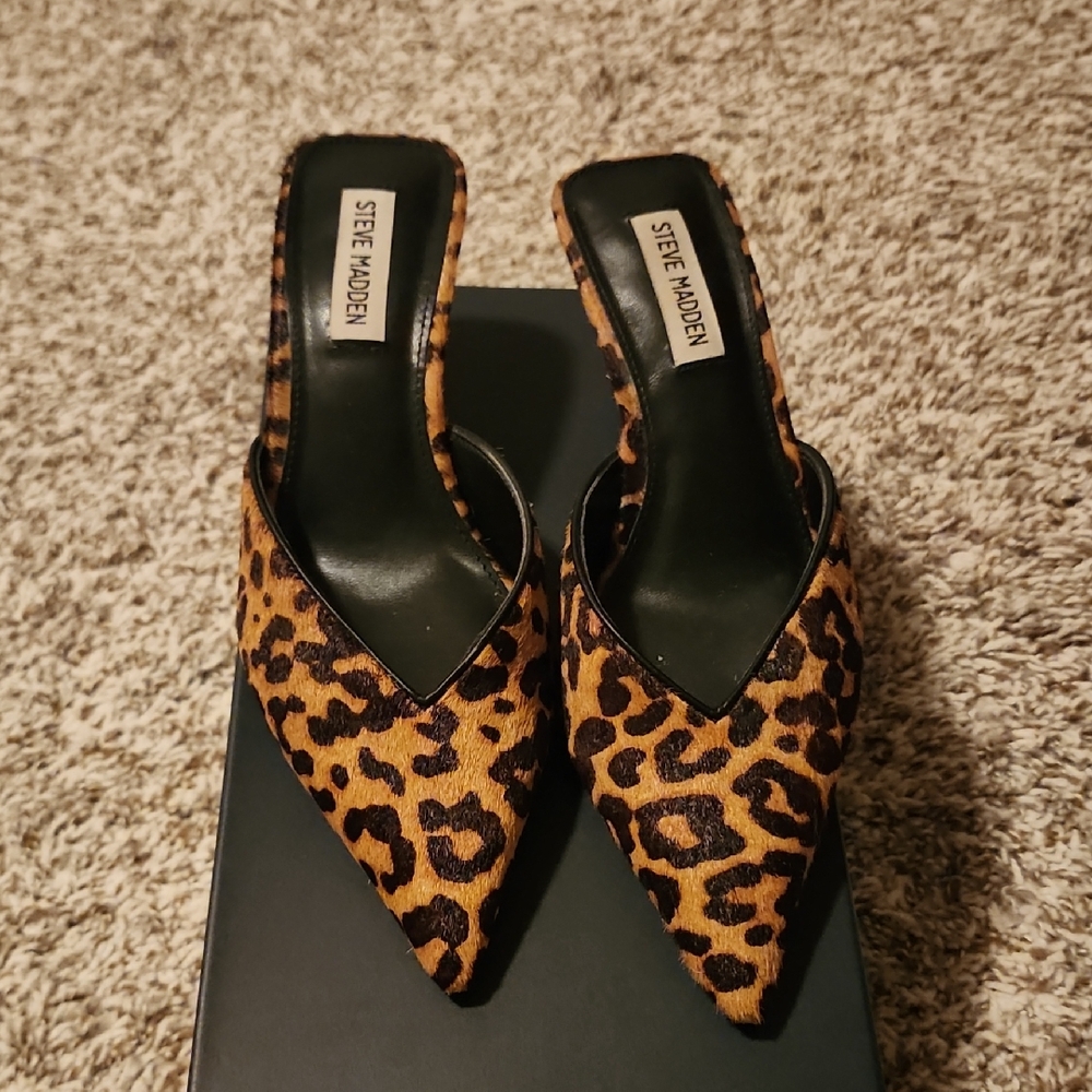 Steve Madden Leopard Print Mules